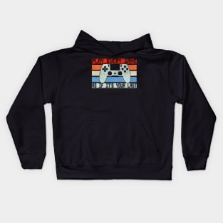 Retro Vintage Play Every Game As If It's Your Last Gaming Controller Illustration Kids Hoodie